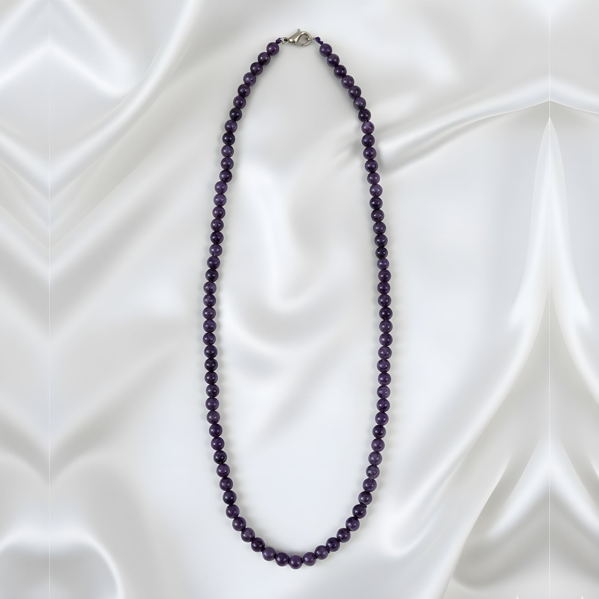 Amethyst Mala Necklace 108 Bead Natural Crystal Prayer Beads - Manushaa Gems UK