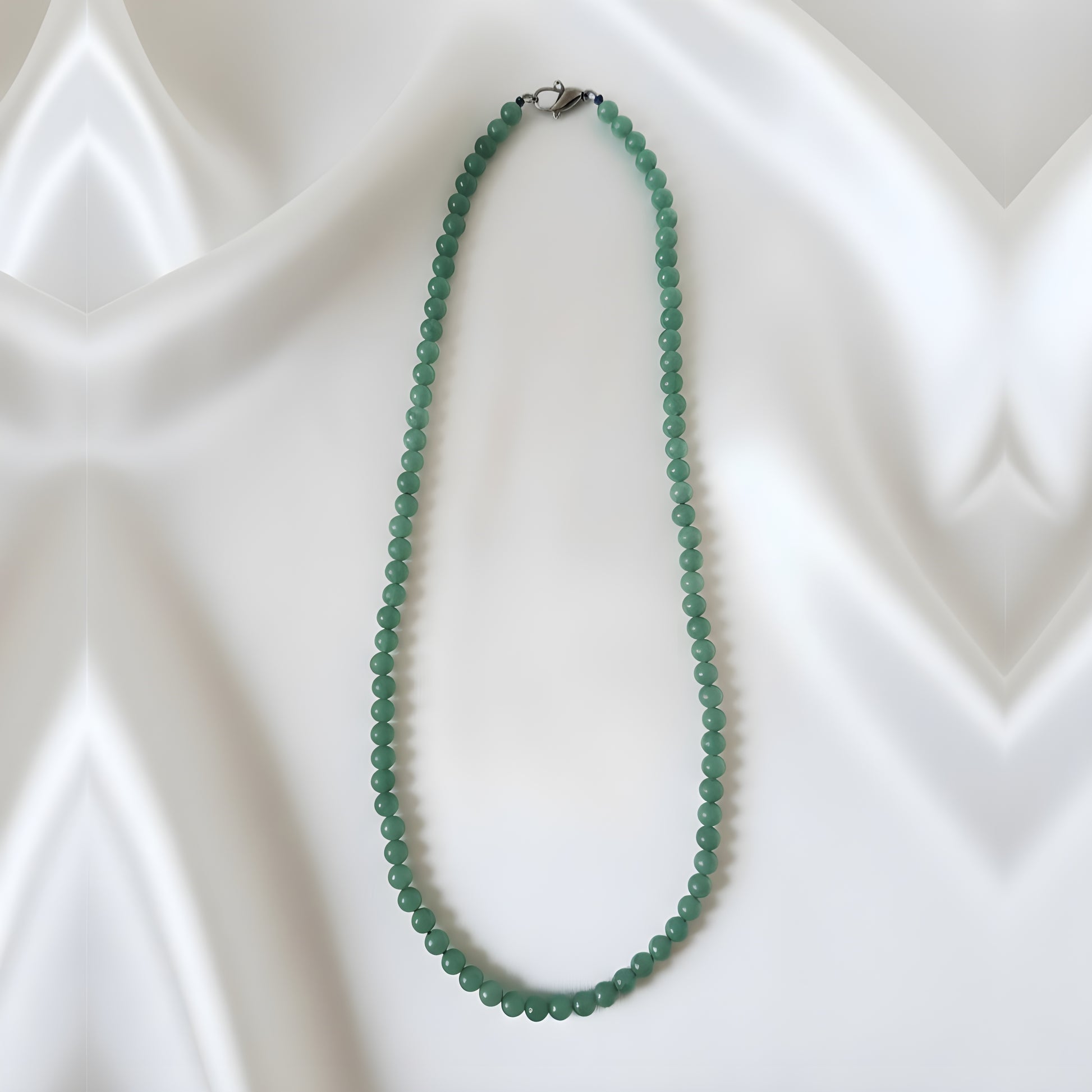 Green Aventurine Mala Necklace 108 Bead Natural Crystal Prayer Beads - Manushaa Gems UK