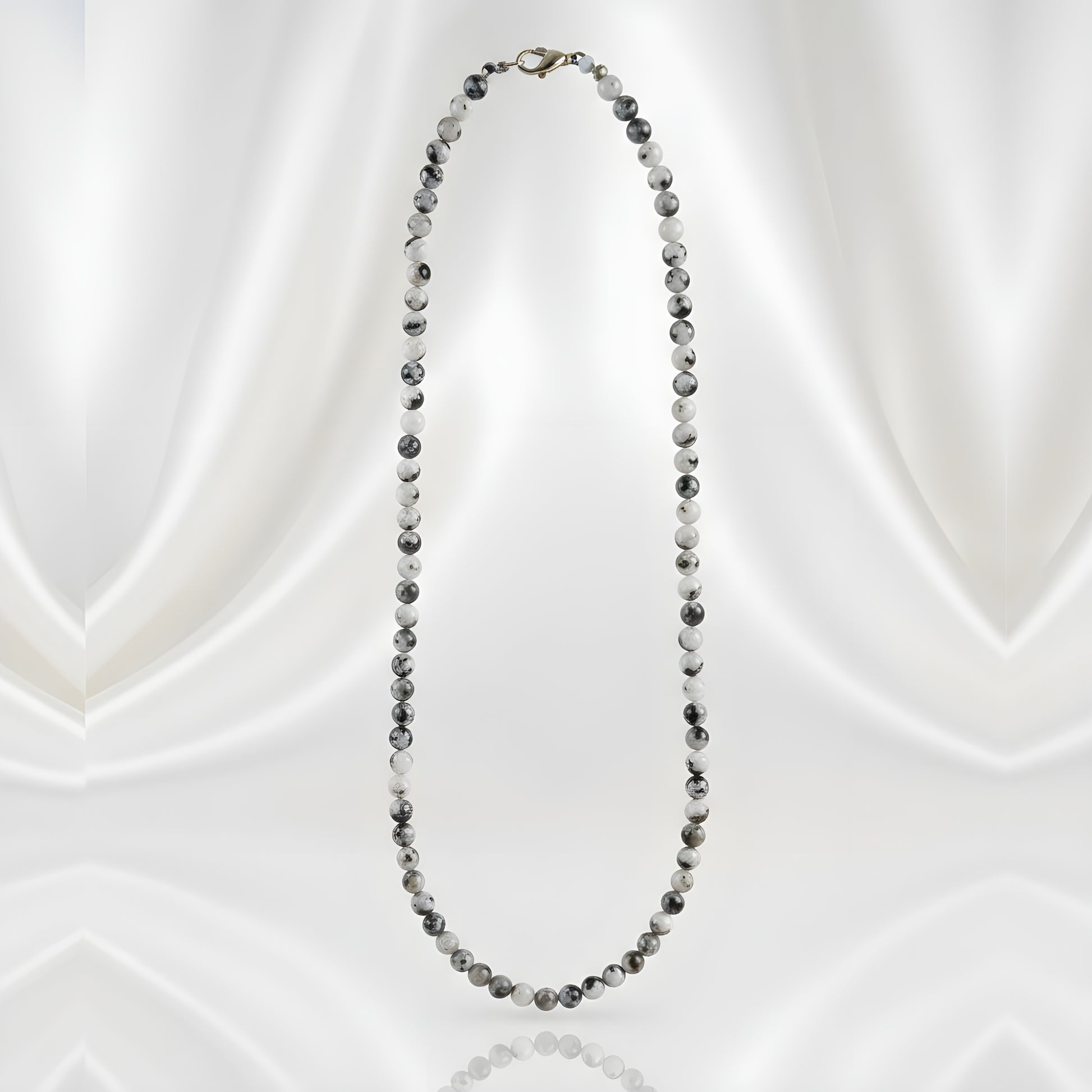 Moonstone Mala Necklace 108 Bead Natural Crystal Prayer Beads - Manushaa Gems UK
