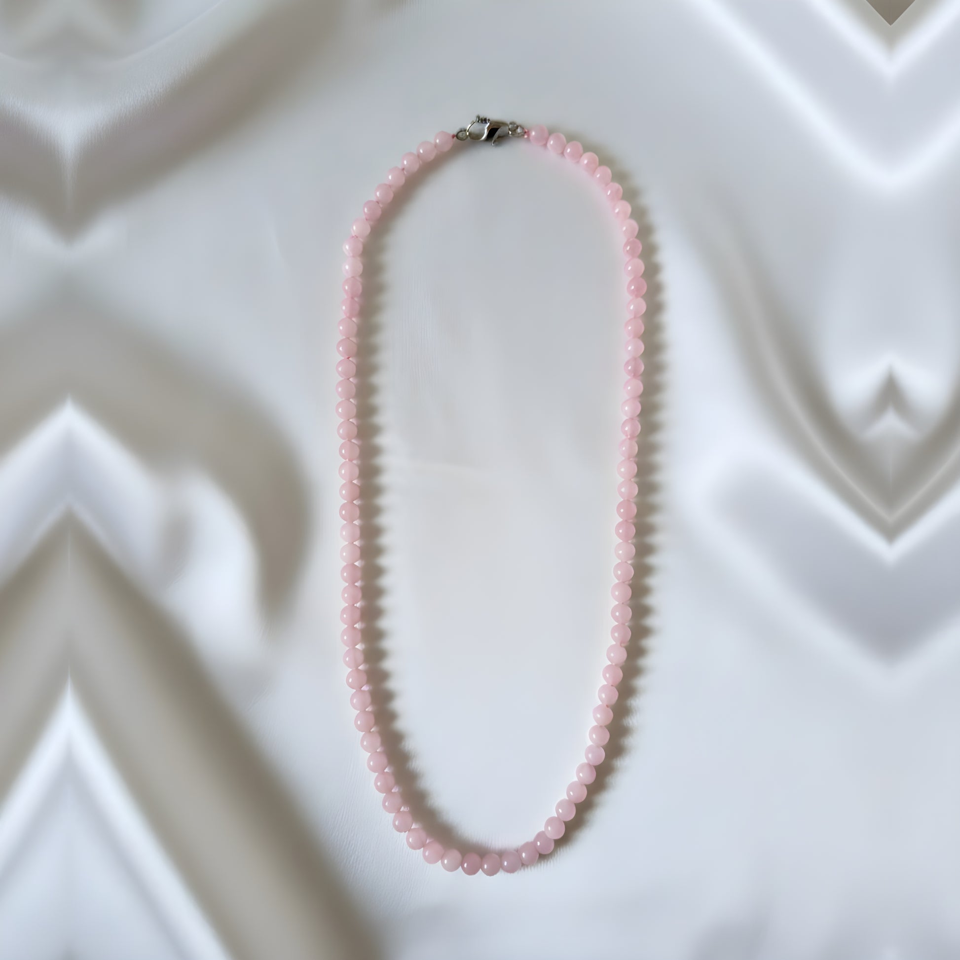 Rose Quartz Mala Necklace 108 Bead Natural Crystal Prayer Beads - Manushaa Gems UK