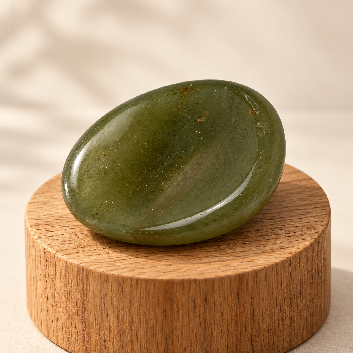 Green Aventurine Worry Stone | Smooth Thumb Stone Healing Crystal UK