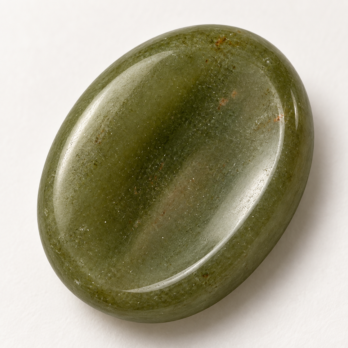 Green Aventurine Worry Stone | Smooth Thumb Stone Healing Crystal UK