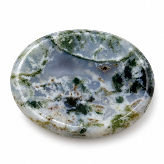 Moss Agate Worry / Thumb Stone
