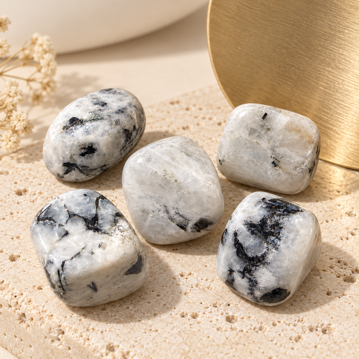 Rainbow Moonstone Tumble Stone