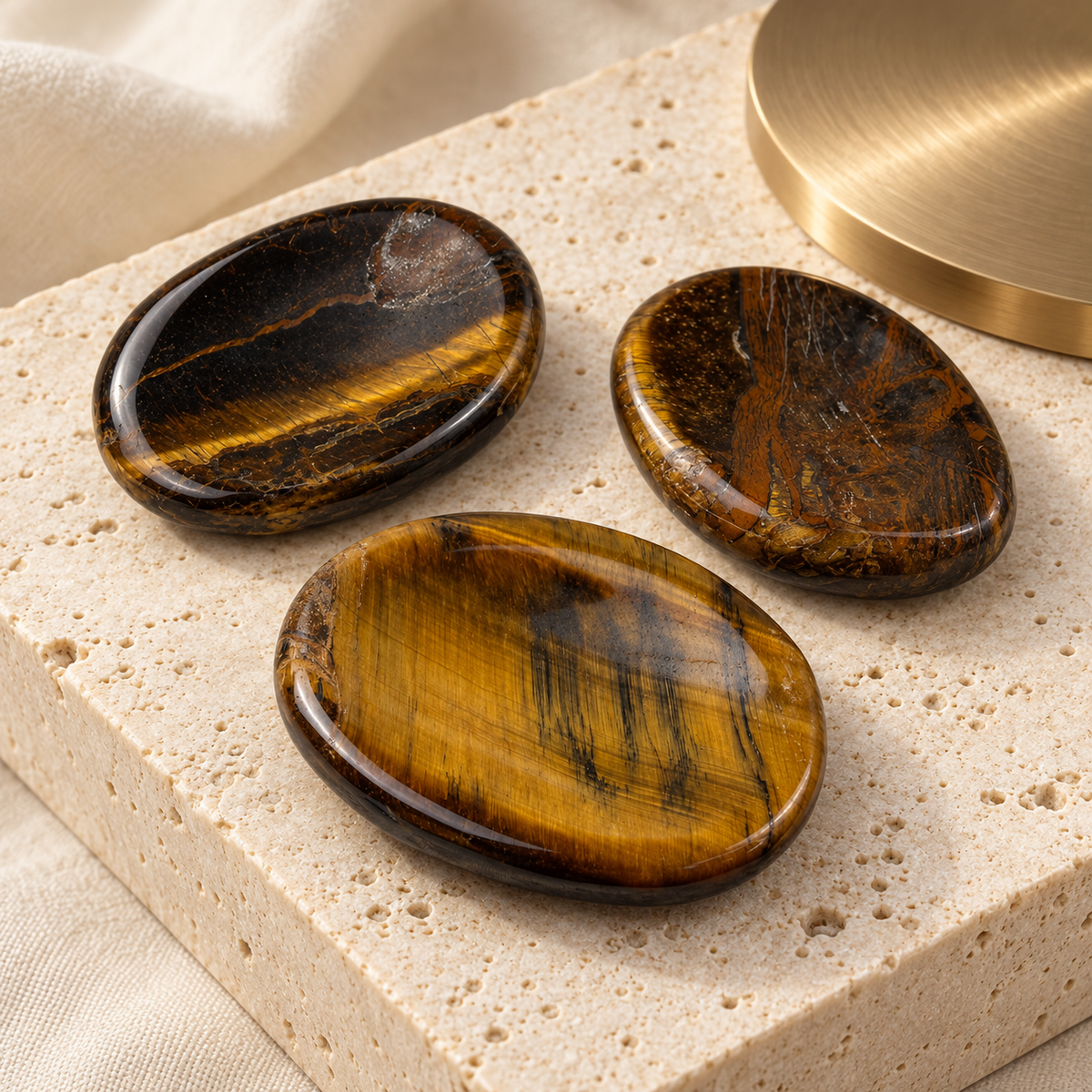 Tiger Eye Worry / Thumb Stone
